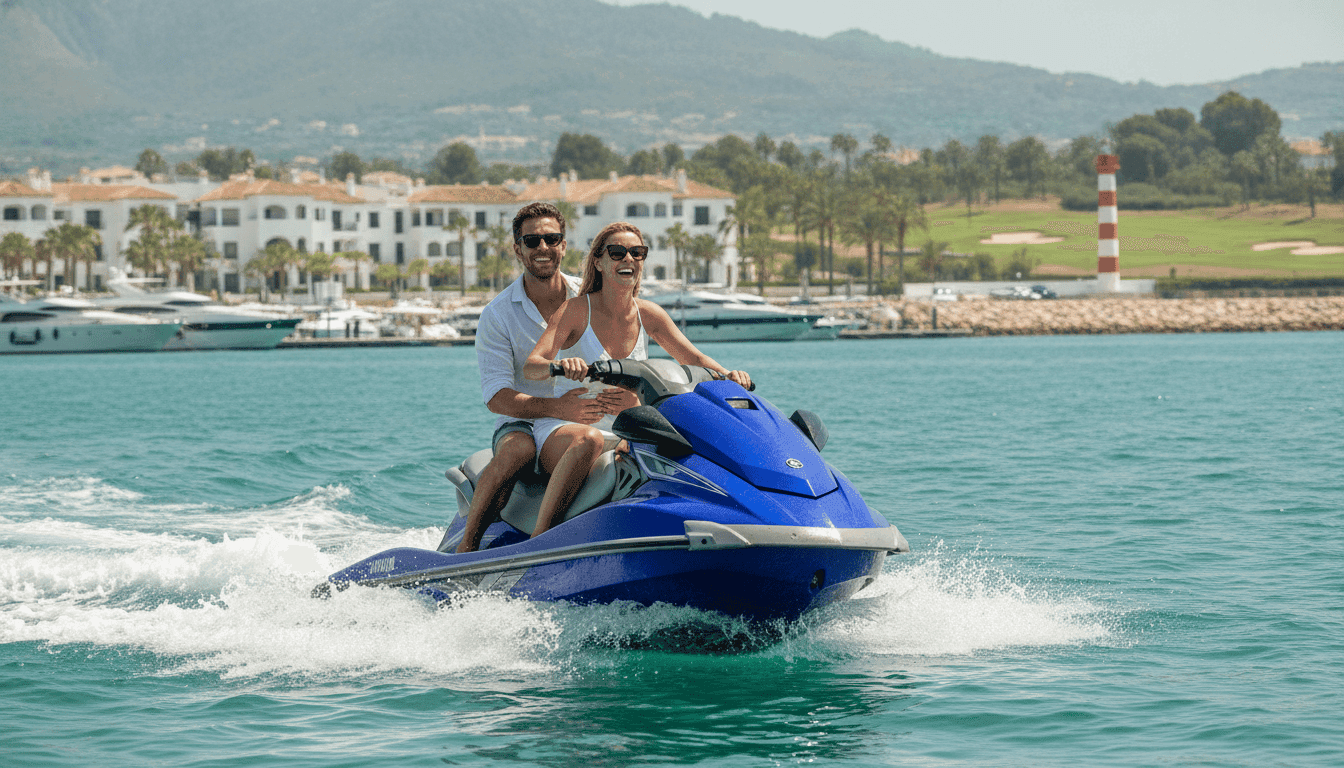 Alquilar jet ski con patrón Sotogrande